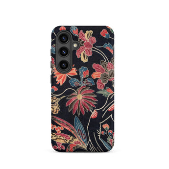 Japanese Wrapping Cloth (uchikui) - Textile Samsung Case, Galaxy S24 / Matte, Floral Patterned Phone Case