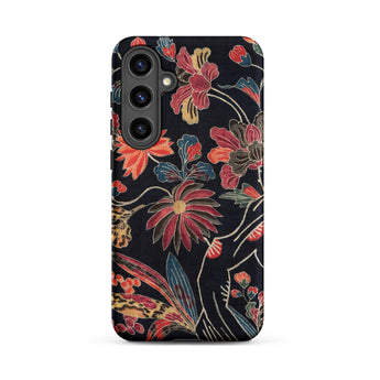 Japanese Wrapping Cloth (uchikui) - Textile Samsung Case, Galaxy S24 Plus / Matte, Floral Patterned Phone Case