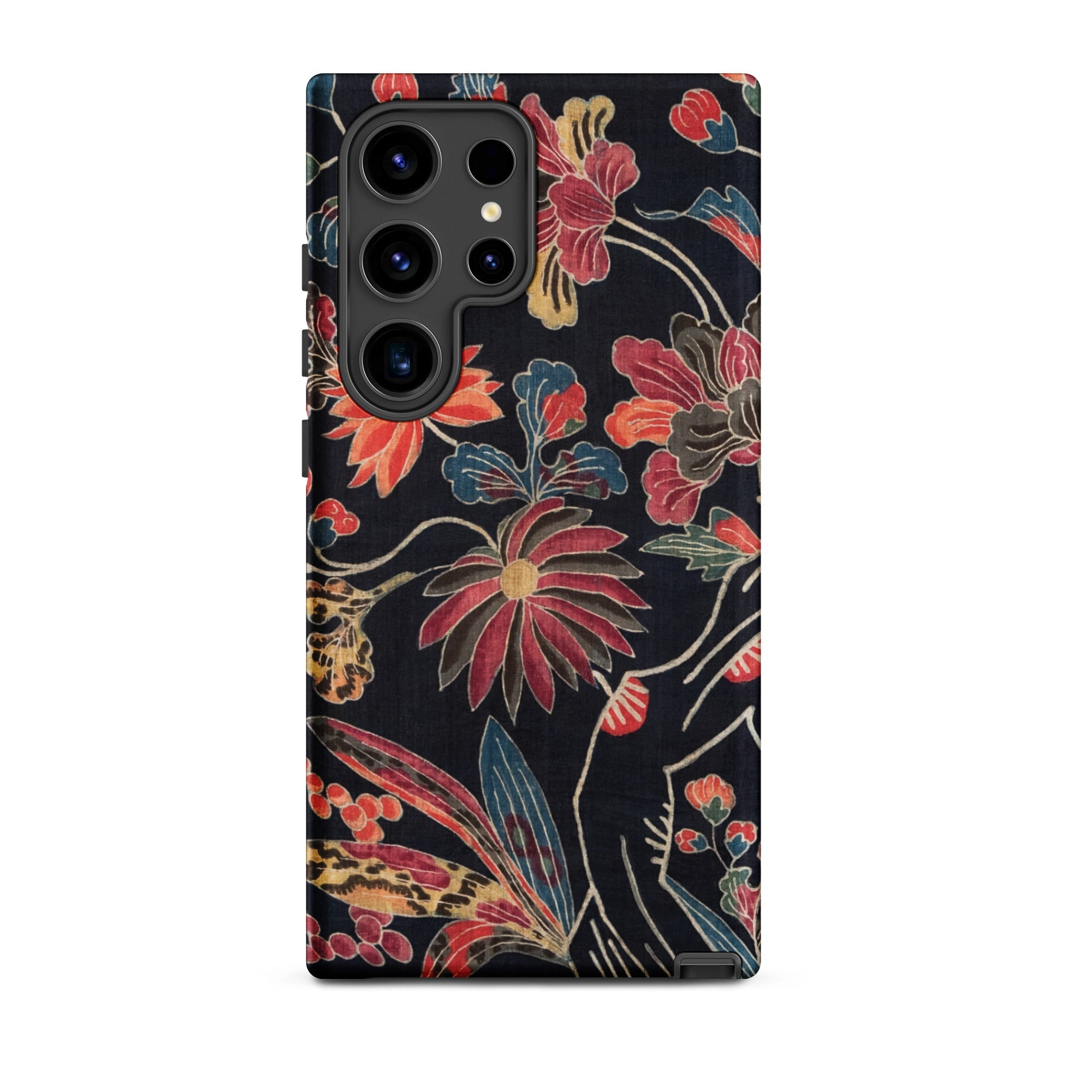 Japanese Wrapping Cloth (uchikui) Textile Samsung Case, Galaxy S24 Ultra / Matte, Floral Patterned Phone Case