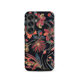 Japanese Wrapping Cloth (uchikui) - Textile Samsung Case, Galaxy S25 / Matte, Floral Patterned Phone Case