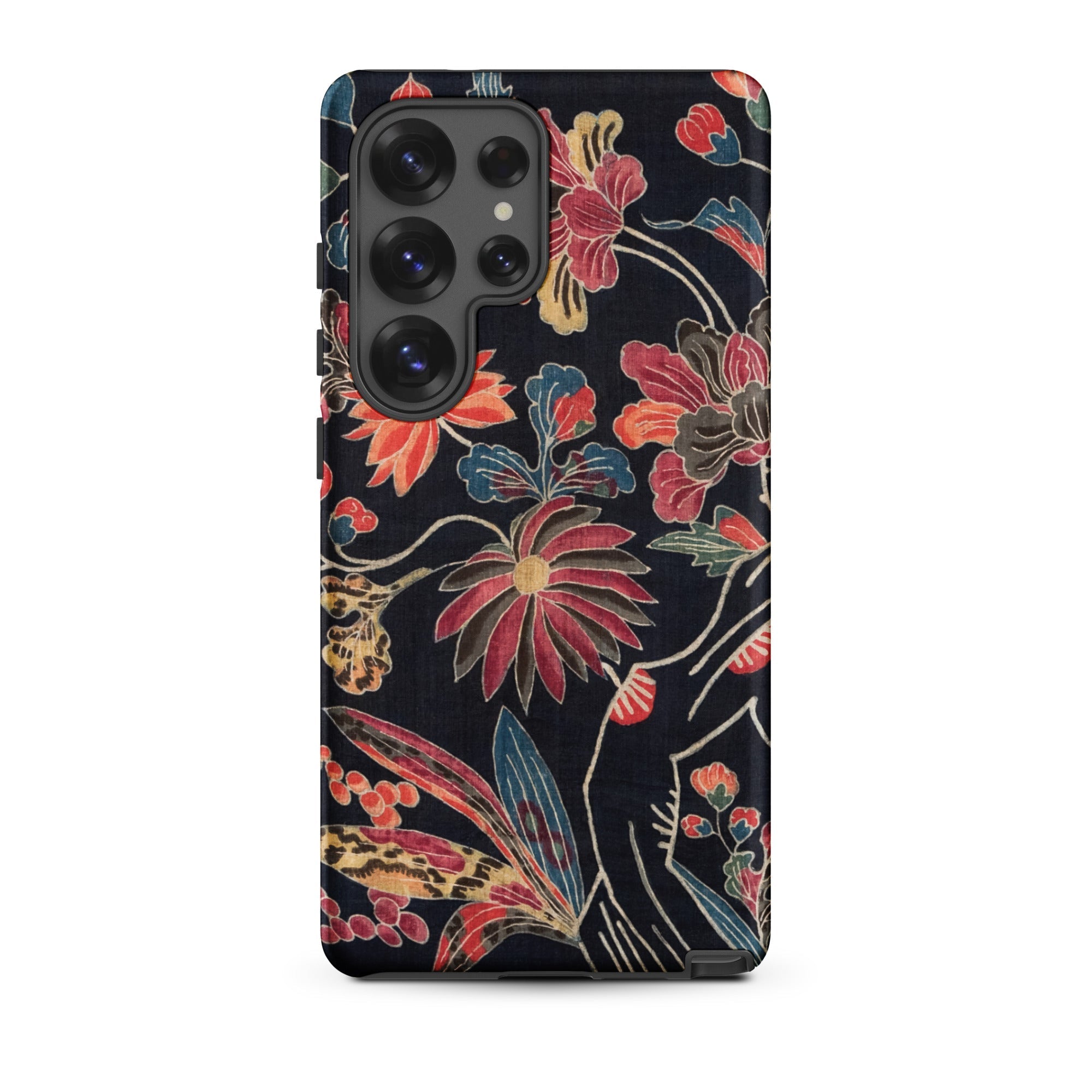 Japanese Wrapping Cloth (uchikui) Textile Samsung Case, Galaxy S25 Ultra / Matte, Floral Patterned Smartphone Case