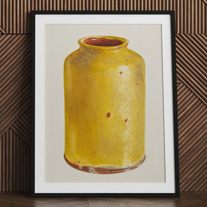 Jar - Yolande Delasser Golden Ceramic Art Print