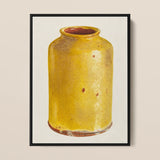 Jar - Yolande Delasser Golden Ceramic Art Print / Canvas, 12x16’’ / 31x41cm / Black Frame, Posters Prints & Visual Artwork, Toby Leon