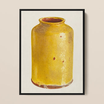 Jar - Yolande Delasser Golden Ceramic Art Print / Canvas, 12x16’’ / 31x41cm / Black Frame, Posters Prints & Visual Artwork, Toby Leon