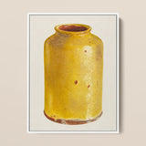 Jar - Yolande Delasser Golden Ceramic Art Print / Canvas, 12x16’’ / 31x41cm / White Frame, Posters Prints & Visual Artwork, Toby Leon