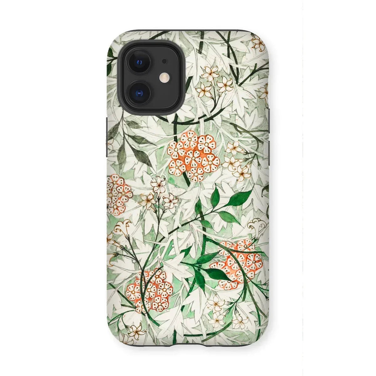 Jasmine - William Morris British Floral Iphone Case, 12 Mini / Matte, Floral-patterned Phone Case Green Leaves Orange Blossoms