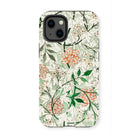 Jasmine - William Morris British Floral Iphone Case, 13 Mini / Matte, Floral-patterned Smartphone Case Green Leaves Orange Flowers