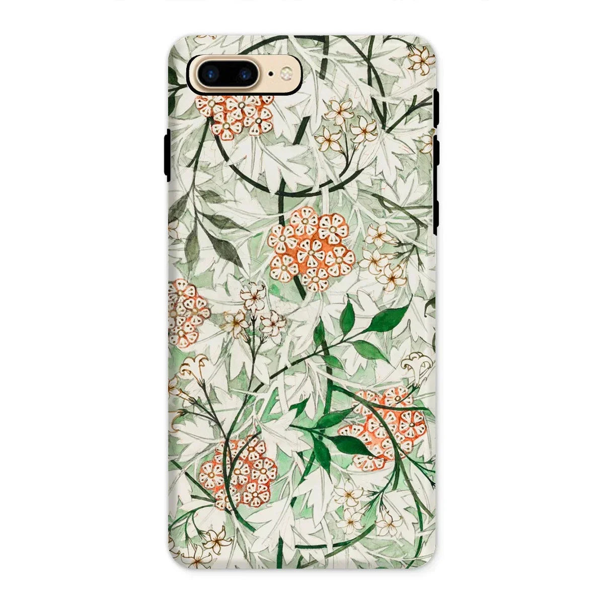 Jasmine - William Morris British Floral Iphone Case, 8 Plus / Matte, Floral-patterned Phone Case Green Leaves Orange Blossoms