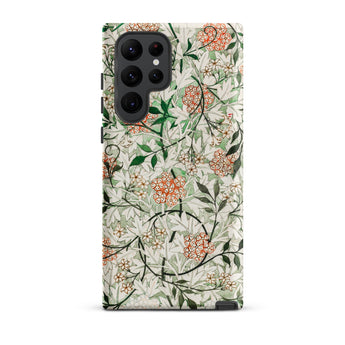 Jasmine - William Morris British Floral Samsung Case, Galaxy S22 Ultra / Matte, Phone Case Floral Pattern Green Leaves Orange Berries