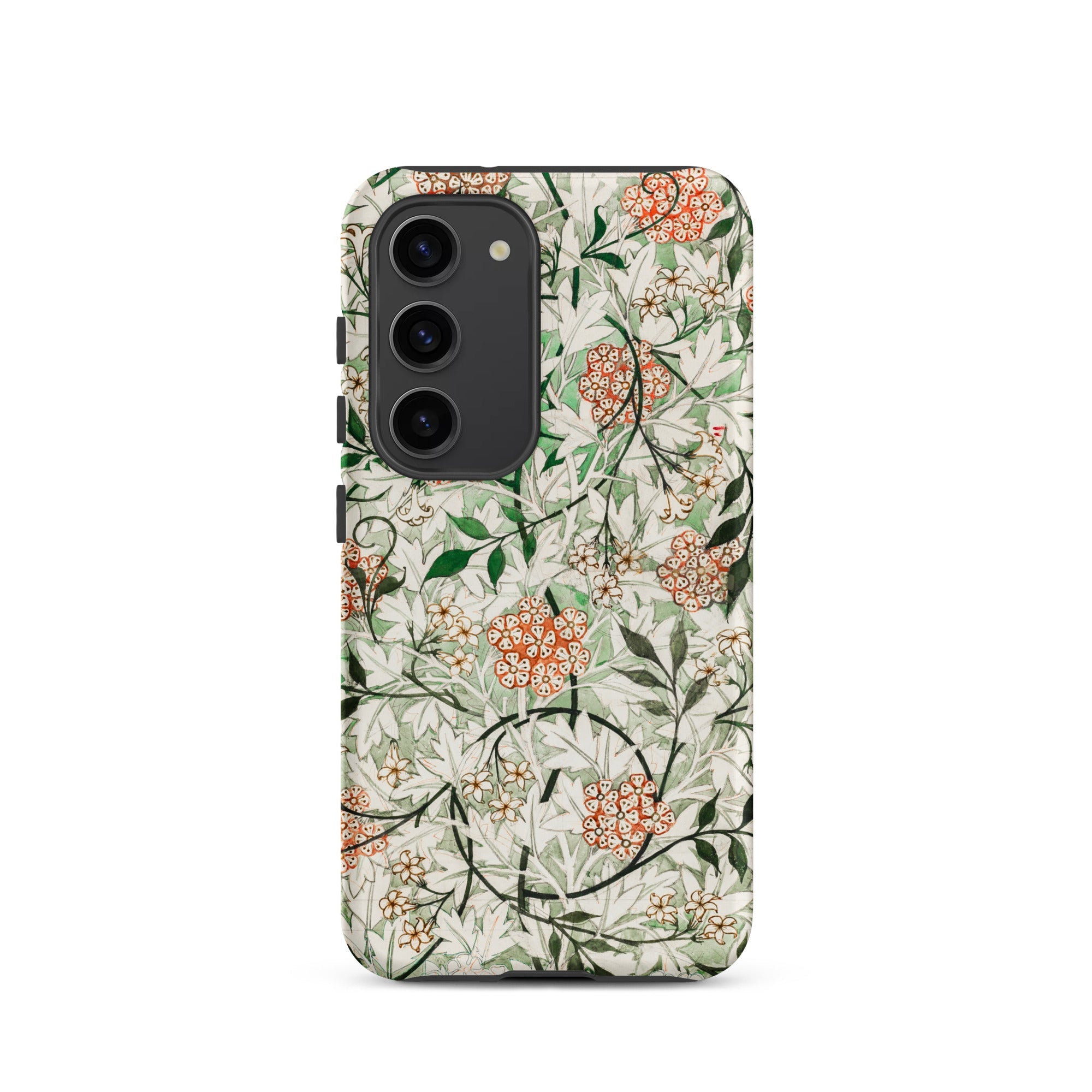 Jasmine William Morris British Floral Samsung Case, Galaxy S23 / Matte, Smartphone Case Floral Vine Pattern Shades Green Orange