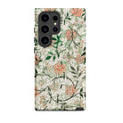 Jasmine William Morris British Floral Samsung Case, Galaxy S24 Ultra / Matte, Smartphone Case Pattern Light Green Leaves Clusters Orange