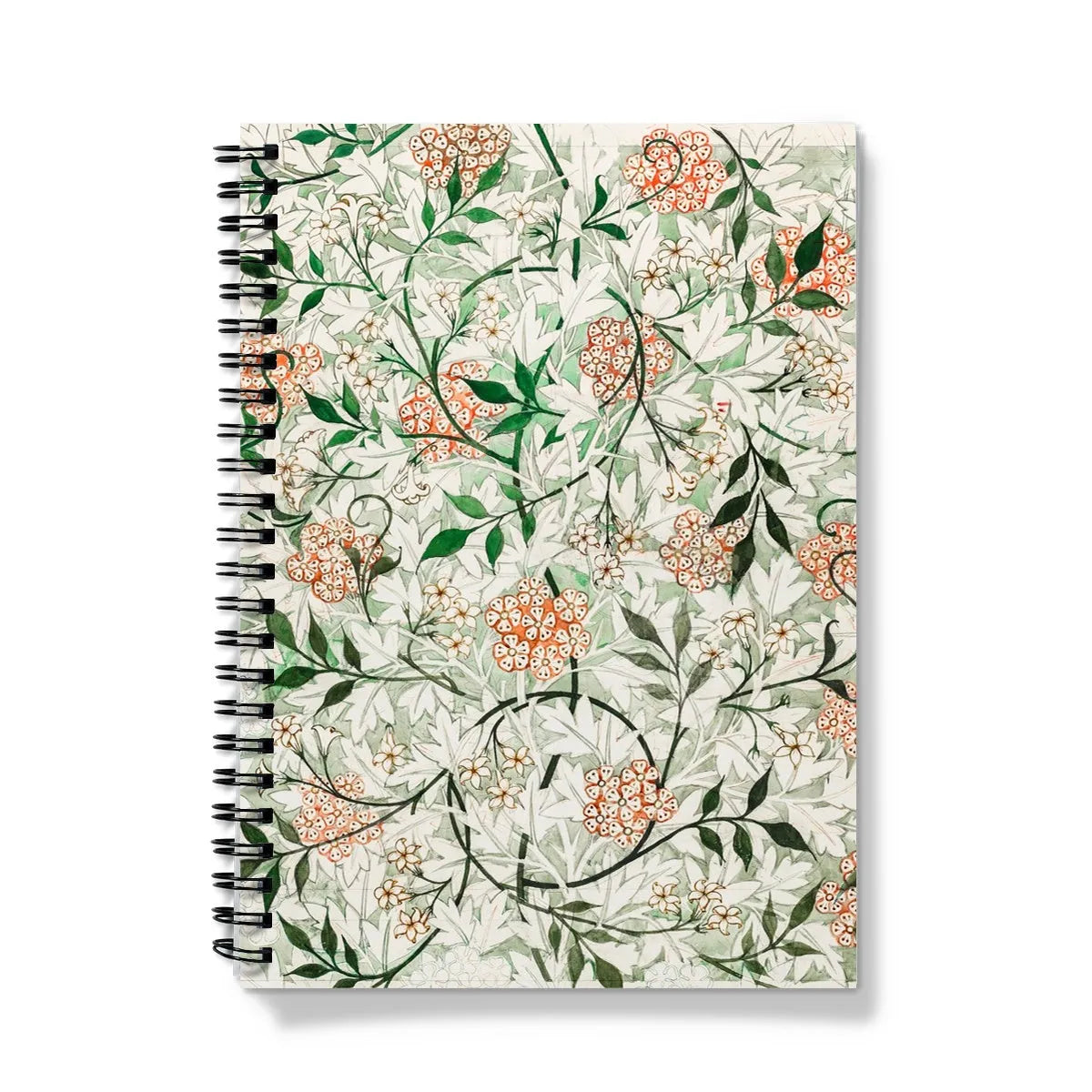 Jasmine - William Morris British Floral Textile Art Notebook - A5 - Graph Paper - Notebooks & Notepads - Aesthetic Art