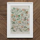 Jasmine - William Morris Britse Bloemen Textiel Kunst Print, 20x30’’ / 51x76cm / Witte Lijst / 2’’ Passe-partout, Posters Prints & Visuele Kunstwerken,