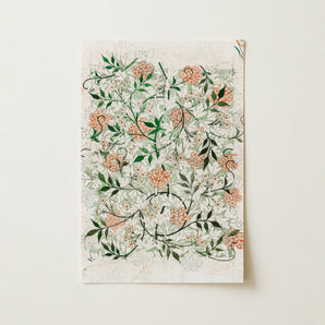 Jasmine - William Morris British Floral Textile Art Print / Canvas, 12x18’’ / 31x46cm / Unframed / no Border, Posters Prints & Visual