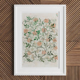 Jasmine - William Morris British Floral Textile Art Print, Framed Botanical Print Intricate Floral Leaf Patterns Green