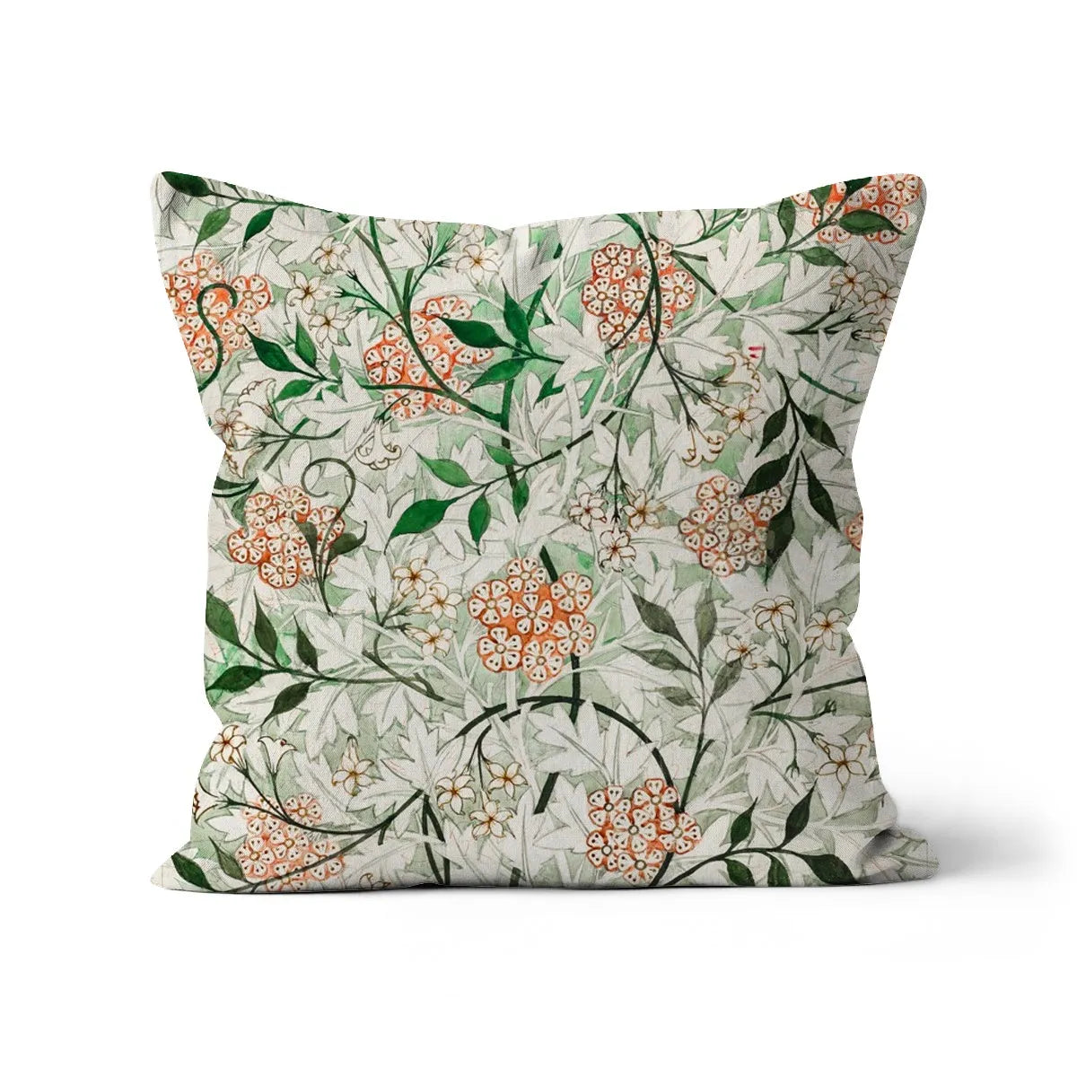 Jasmine - William Morris Cushion - Decorative Throw Pillow - Linen / 18’x18’ - Throw Pillows - Aesthetic Art
