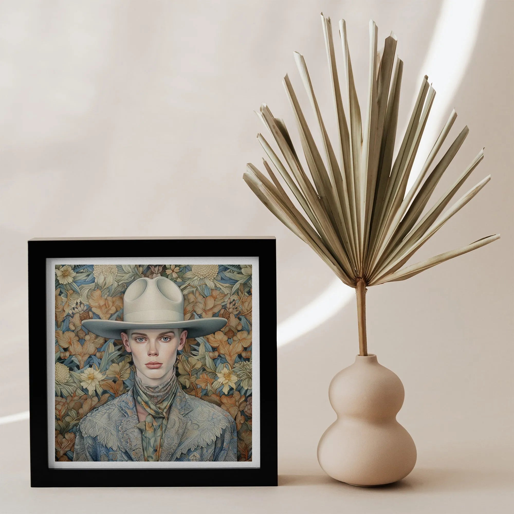 Jasper - Gay Cowboy Art Print - Twink Outlaw Queerart Dandy - 12’x12’ - Posters Prints & Visual Artwork - Aesthetic Art