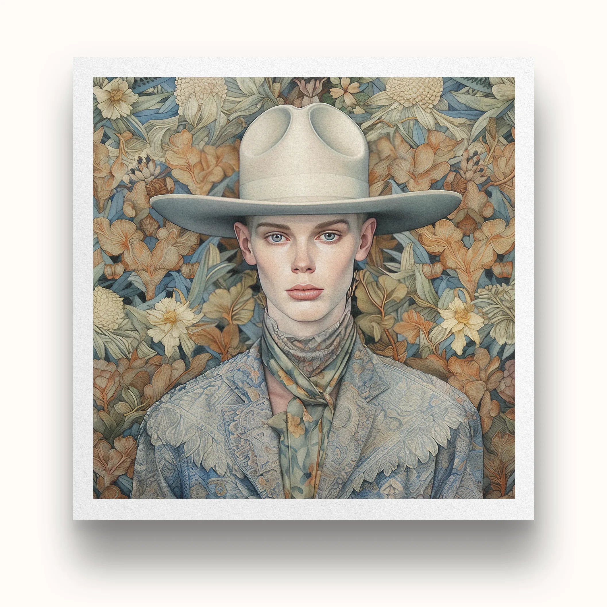 Jasper - Gay Cowboy Art Print - Twink Outlaw Queerart Dandy - Posters Prints & Visual Artwork - Aesthetic Art