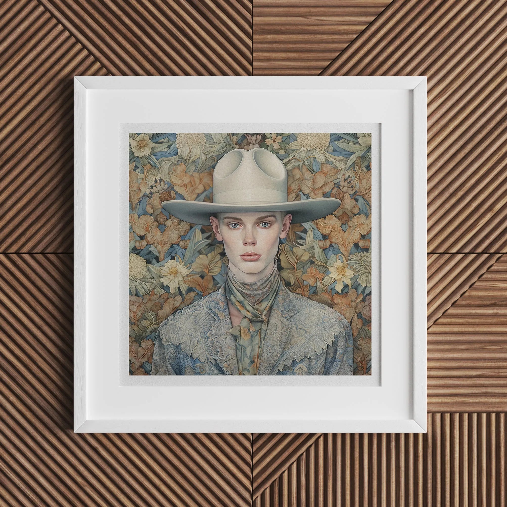 Jasper - Gay Cowboy Art Print - Twink Outlaw Queerart Dandy - 20’x20’ - Posters Prints & Visual Artwork - Aesthetic Art