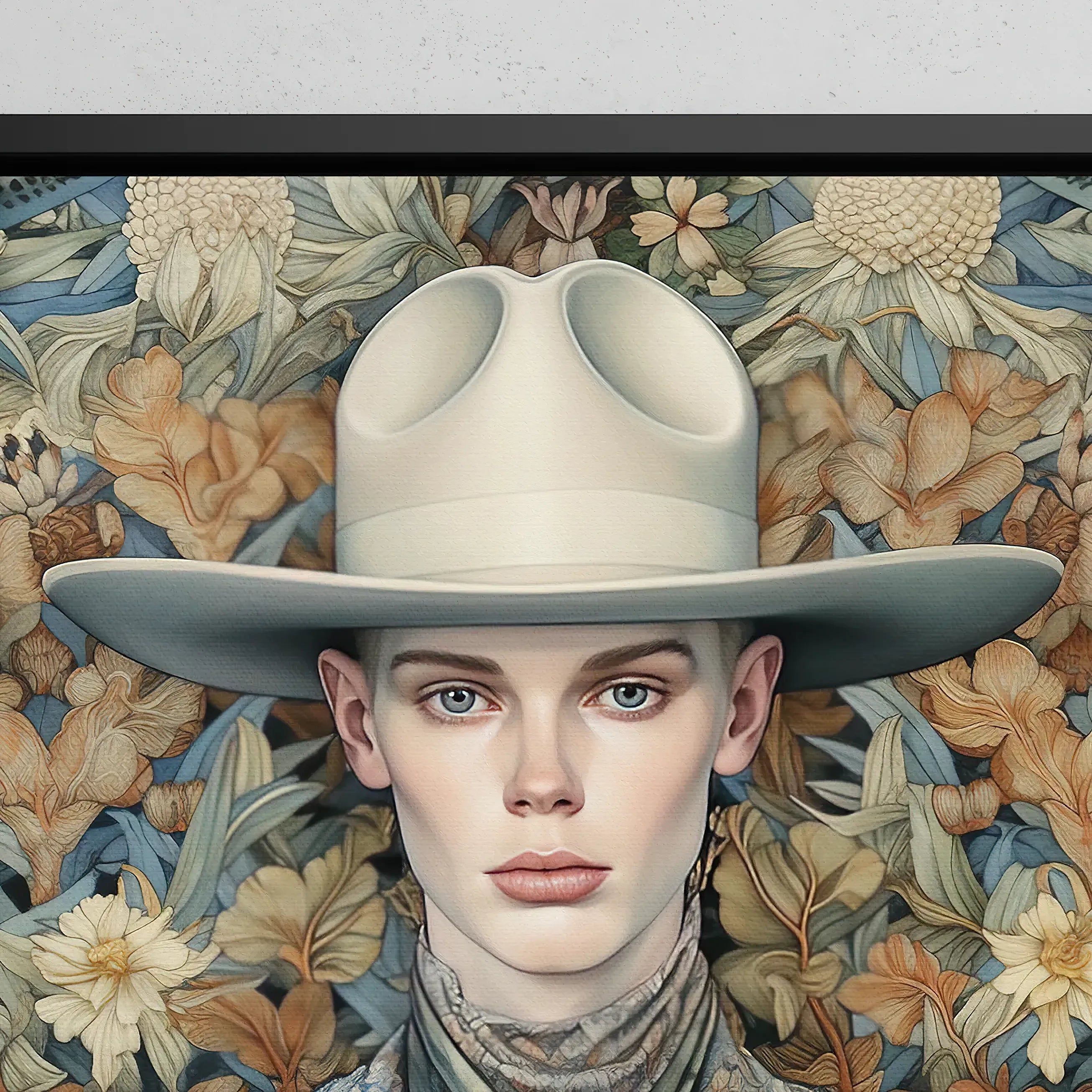 Jasper - Gay Cowboy Framed Canvas - Twink Queerart Outlaw - Posters Prints & Visual Artwork - Aesthetic Art