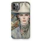 Jasper - Twink Cowboy Art Iphone Case, 11 Pro Max / Matte, Phone Case Artistic Portrait Person Cowboy Hat Floral-patterned
