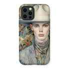 Jasper - Twink Cowboy Art Iphone Case, 12 Pro / Matte, Phone Case Artistic Portrait Person Cowboy Hat Floral-patterned