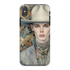 Jasper - Twink Cowboy Art Iphone Case, Xs / Matte, Phone Case Portrait Person White Cowboy Hat Floral-patterned