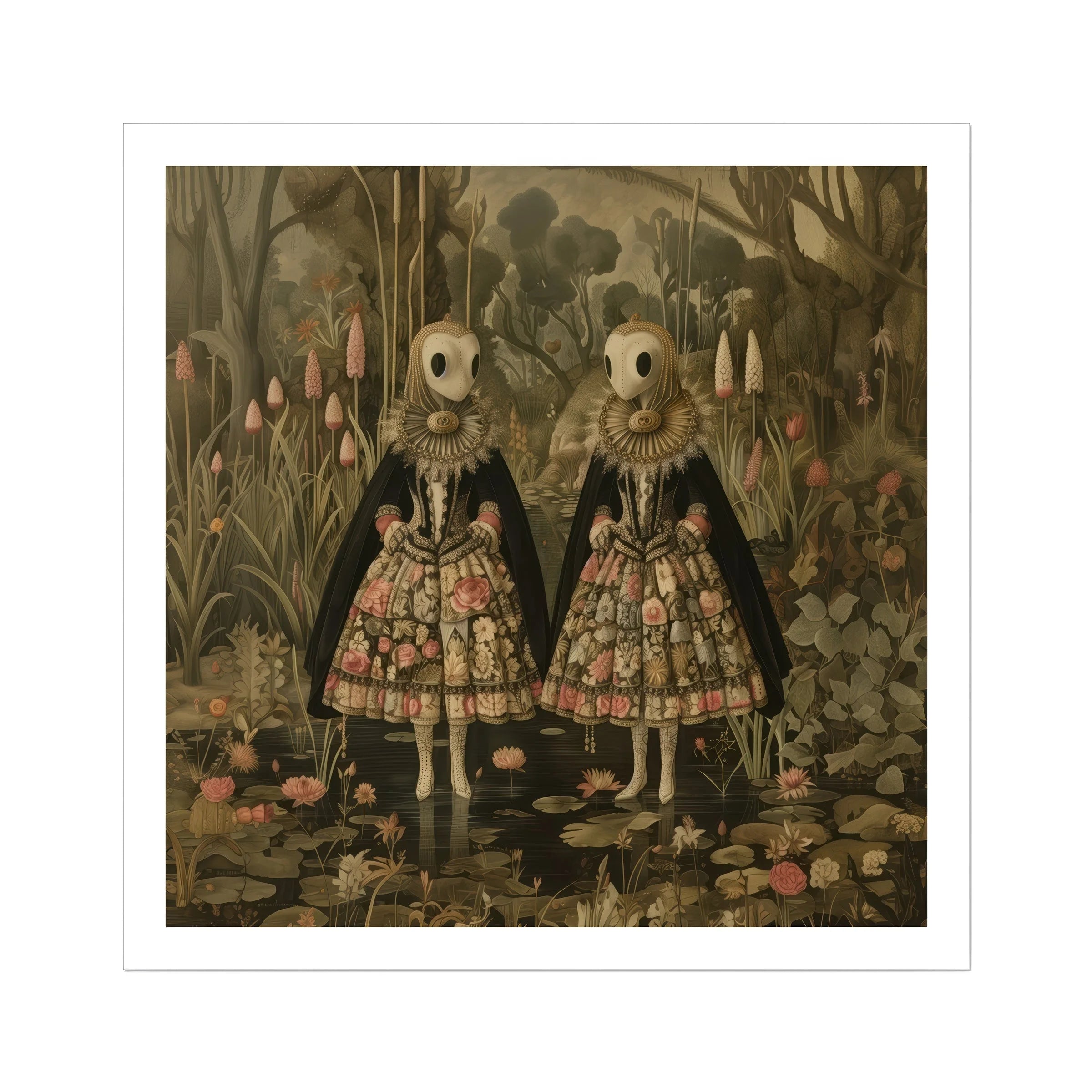 Jenny & June - Surreal Alien Twins Art Print Posters Prints Visual Artwork