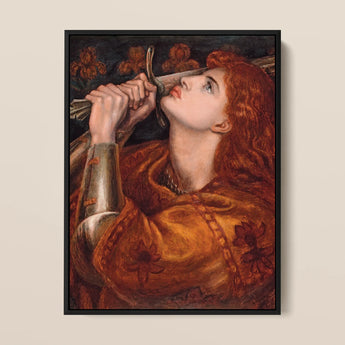 Joan of Arc - Dante Gabriel Rossetti Art Print / Canvas, 12x16’’ / 31x41cm / Black Frame, Posters Prints & Visual Artwork, Toby Leon