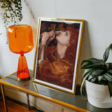 Joan of Arc - Dante Gabriel Rossetti Art Print, Framed Pre-raphaelite Style Artwork Red Hair Golden Tones