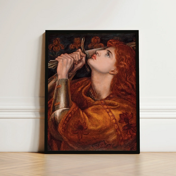 Framed Painting Woman Red Hair Ornate Armor Sword Dante Gabriel Rossetti, Art, Print