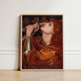 Framed Art Print Woman Red Hair Ornate Warm-toned Dante Gabriel Rossetti