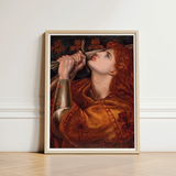 Framed Art Print Woman Red Hair Ornate Medieval Dante Gabriel Rossetti
