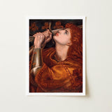 Joan of Arc - Dante Gabriel Rossetti Art Print / Canvas Framed Woman Red Hair Ornate Golden-brown Robe, Prints