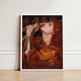 Framed Art Print Woman Red Hair Ornate Medieval Dante Gabriel Rossetti