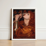 Framed Art Print Woman Red Hair Ornate Golden-brown Dante Gabriel Rossetti