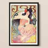 Job - Alphonse Mucha Art Nouveau Print / Canvas, 12x18’’ / 31x46cm / Black Frame, Posters Prints & Visual Artwork, Toby Leon