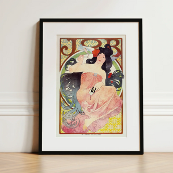 Job - Alphonse Mucha Art Nouveau Print / Canvas Framed Art Nouveau Poster Woman Pink Peach Attire Alphonse Mucha, Mucha Art, Nouveau,