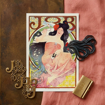 Job - Alphonse Mucha Art Nouveau Print / Canvas Art Nouveau-style Poster Woman Long Black Hair Pink Alphonse Mucha, Mucha Art, Nouveau,