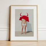 Joysticks - Surreal Gay Matador Art Print / Canvas, 12x16’’ / 31x41cm / Natural Frame / Matboard, Posters Prints & Visual Artwork, Toby Leon