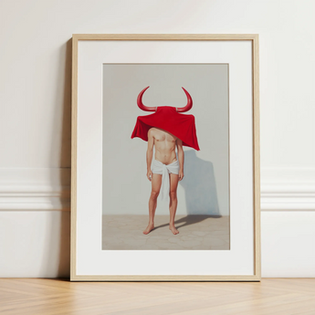 Joysticks - Surreal Gay Matador Art Print / Canvas, 12x16’’ / 31x41cm / Natural Frame / Matboard, Posters Prints & Visual Artwork, Toby Leon