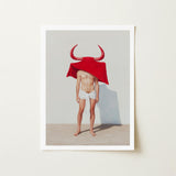 Joysticks - Surreal Gay Matador Art Print / Canvas Framed Man Red Bull Horns Cloth Matador’s Horny, Essence, Prints