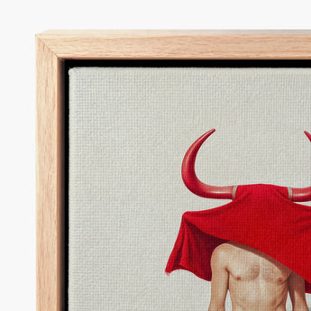 Canvas Print Light Wood Frame Surreal Artwork Muscular Gay Matador’s Horny, Essence, Matador