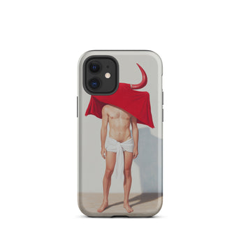 Joysticks - Surreal Gay Matador Iphone Case, 12 Mini / Matte, Phone Case Bull-themed Art