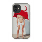 Joysticks - Surreal Gay Matador Iphone Case, 12 Mini / Matte, Phone Case Surreal Shirtless Figure Red Cloth Draped