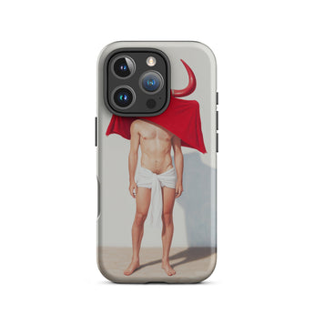 Joysticks - Surreal Gay Matador Iphone Case, 16 Pro / Matte, Phone Case Bull-themed Art