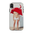 Joysticks - Surreal Gay Matador Iphone Case, Xr / Matte, Phone Case Surreal Shirtless Figure Red Cape Head