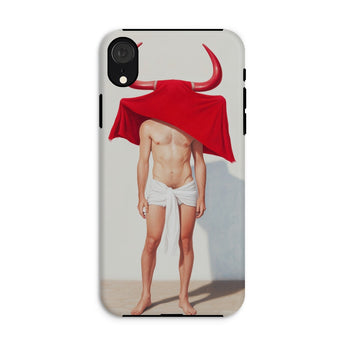 Joysticks - Surreal Gay Matador Iphone Case, Xr / Matte, Phone Case Surreal Shirtless Figure Red Cape Head