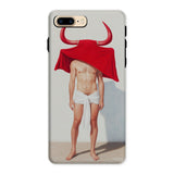 Joysticks - Surreal Gay Matador Phone Case Iphone 8 Plus / Matte Phone Case Surreal Shirtless Figure Red Bull-horned Cloth Gay Matador,
