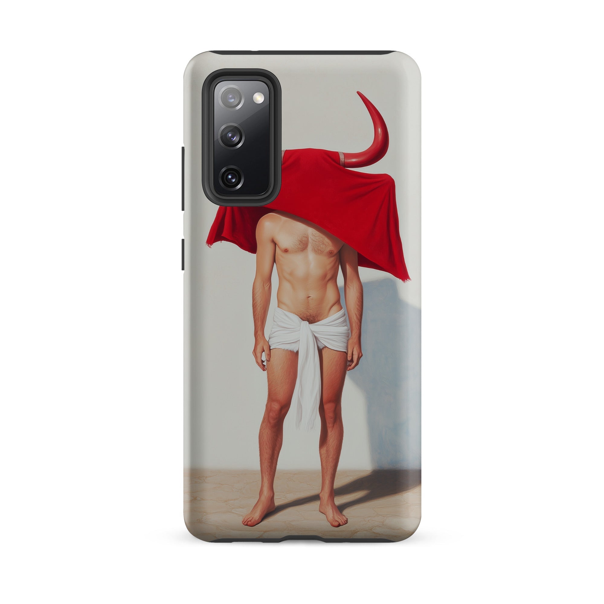 Joysticks Surreal Gay Matador Samsung Case, Galaxy S20 Fe / Matte, Protective Phone Case Surrealist Person Red Bull’s Head